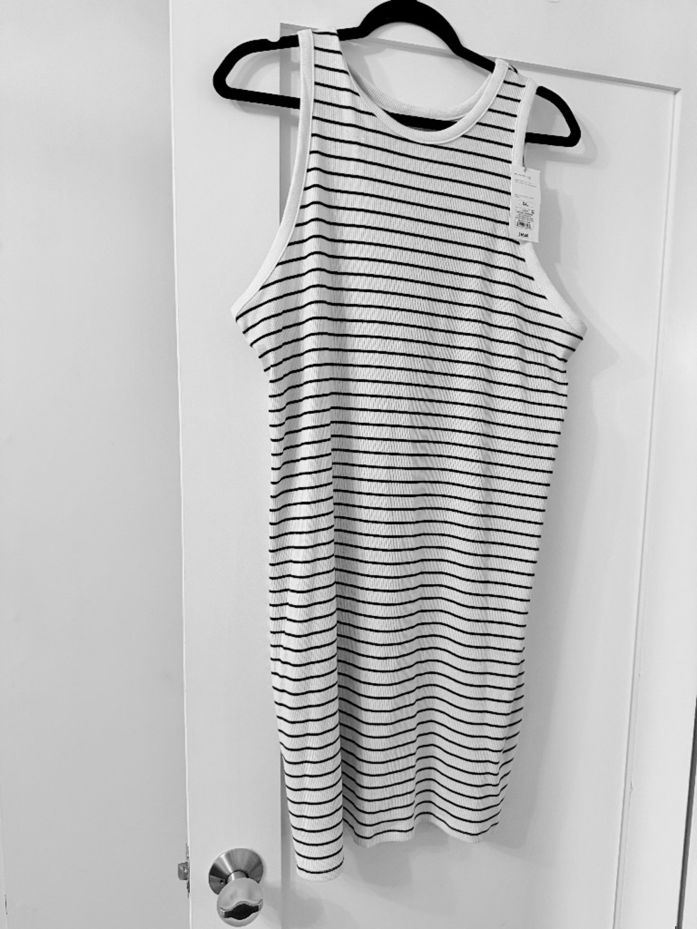 A New Day Ribbed Striped Tank Dress – Black & White – XXL – NWT